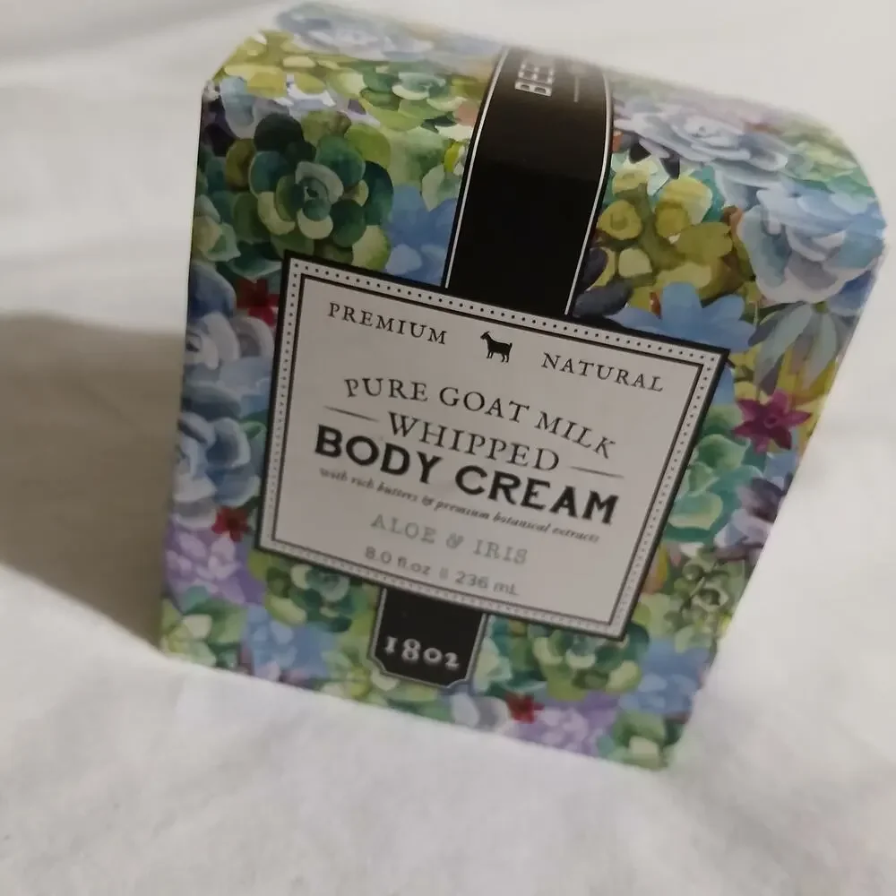 BEEKMAN 1802 Pure Goat Milk Whipped Body Cream Aloe & Iris 8oz New/Sealed